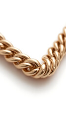 Obraz premium Close-up of a lustrous golden chain, its links interlocked in a strong, elegant design. A symbol of timeless style and craftsmanship, evoking luxury and enduring beauty.
