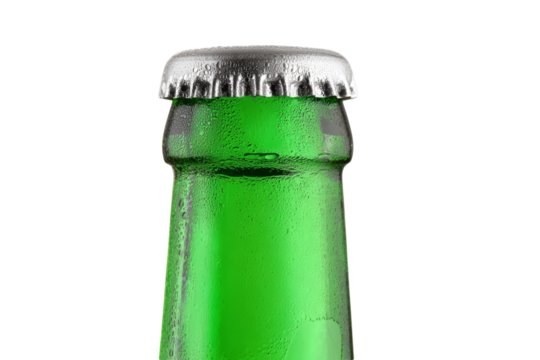 A green bottle with a cap on top