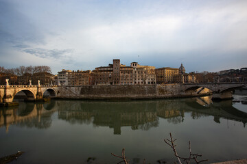 Sunset Skyline of Rome with Historic Domes