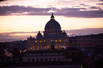 St. Peter’s Basilica at Sunset, Vatican City