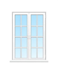 White double-hung window illustration