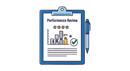 14. **performance review clipboard outline icon vector full color**
