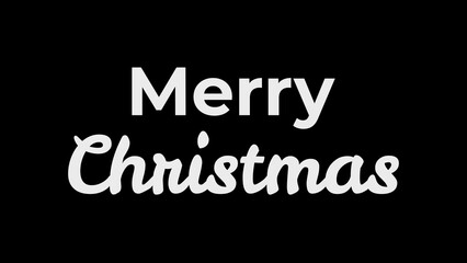 White Merry Christmas Text Image.White letters on a black background for seasonal celebrations.