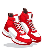 Red high-top sneakers