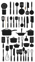 Silhouettes of kitchen utensils