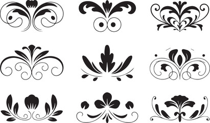 Elegant Floral Vector Ornaments Flourishes Collection