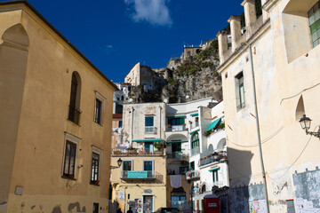 Narrow Street with Old Houses, Amalfi Coast