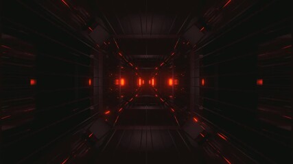 Seamless tunnel video loop with glowing red lights and smooth transitions for screensaver use - Powered by Adobe