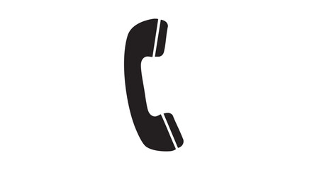 Vector art of black telephone receiver for communication and assistance