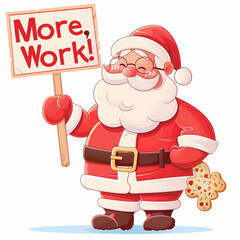 Santa Claus Holding a Protest Sign