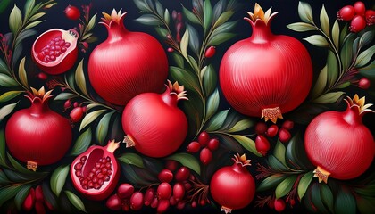 this colorful pomegranate design is absolutely perfect for use in fabrics wallpapers and so much more
