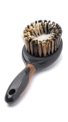 Round hairbrush with black handle