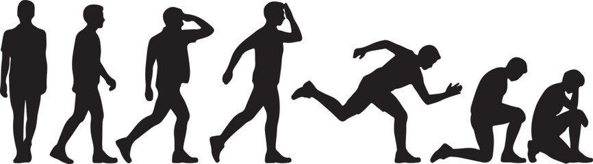 Human evolution conceptual vector silhouette illustration