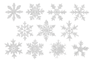 set of christmas snowflakes isolated on white or transparent png