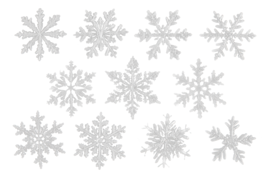 set of christmas snowflakes isolated on white or transparent png - Powered by Adobe