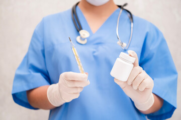 Girl in Blue Veterinarian Suit
