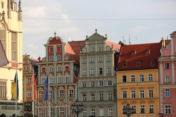 Fototapeta premium Panoramic View of Red Rooftops in Wrocław City
