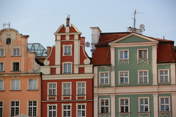 Fototapeta premium Panoramic View of Red Rooftops in Wrocław City