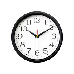Classic Black Round Wall Clock With White Face Showcasing Time And Precision