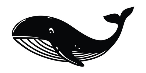 humpback whale silhouette design. big fish in marine life.