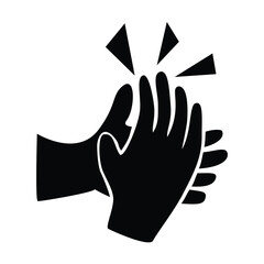 clap silhouette design. appreciation hand gesture.