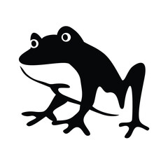 frog silhouette design. amphibian animal symbol.