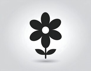 Simple black flower icon