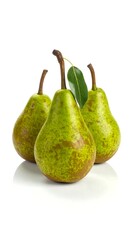 Three pears on white background