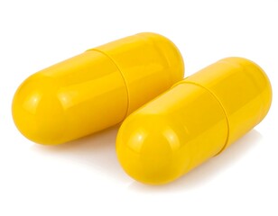 Two bright yellow capsules