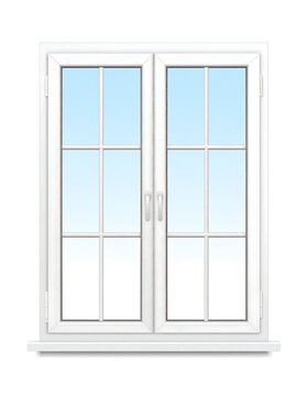 White double-hung window