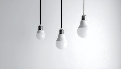 Three LED light bulbs hanging (1)