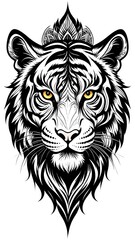 Obraz premium Tiger head with ornate crown