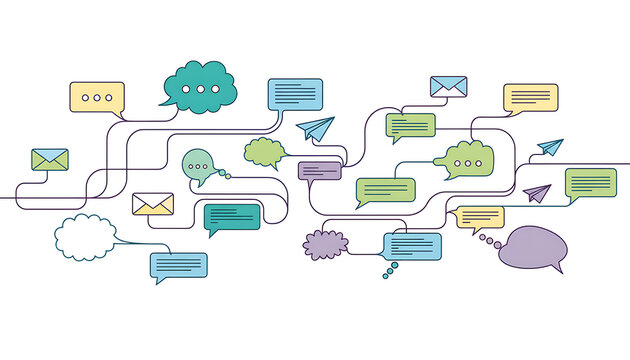 Communication Network and Messaging Abstract Illustration