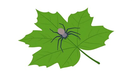 Spider on a maple leaf