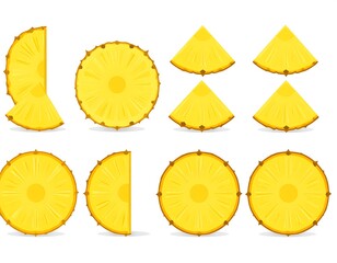 Various pineapple slices