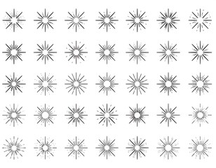 Various sunburst graphic elements
