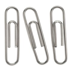 Three metal paperclips