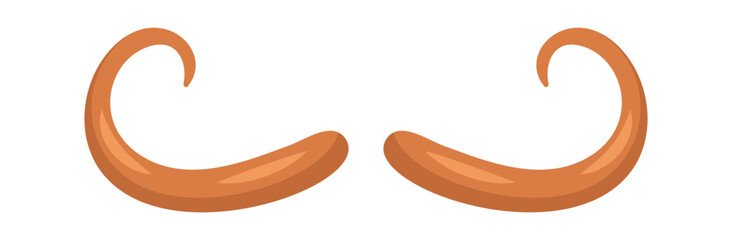 Thin mustache with curly edges