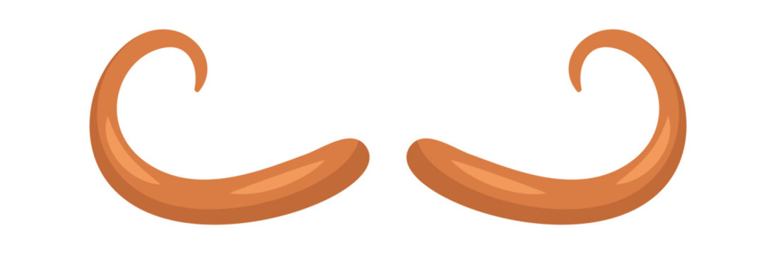 Thin mustache with curly edges