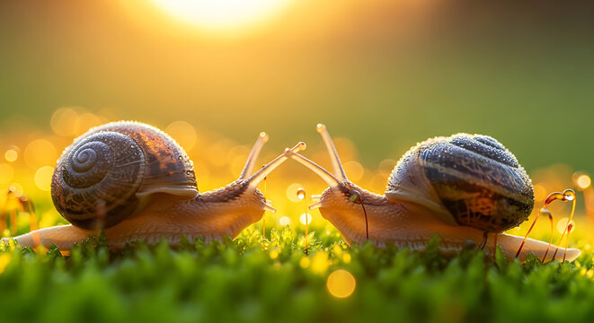 Pair of Snails Meeting