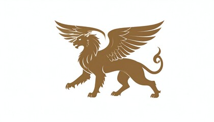 Winged lion silhouette