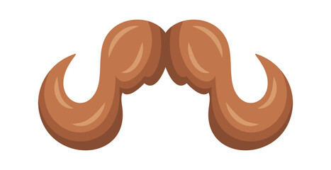 Retro moustache curly facial hair