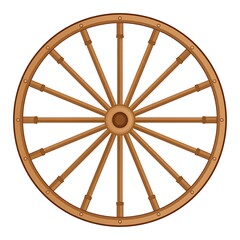 Wooden wagon wheel illustration