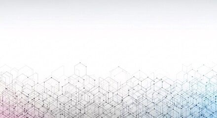 Abstract Geometric Network Pattern with Connected Dots and Lines on White Background