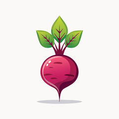 Stylized Illustration of a Vibrant Red Beetroot