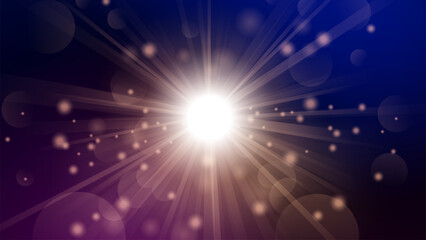 Abstract Futuristic Glowing Gold Lights on Dark Background, Vector Illustration