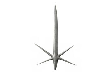 Caltrop trap weapon with sharp metal spikes presenting danger, security, and warning concept