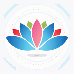 Colorful Lotus Flower Logo with Gradient Petals