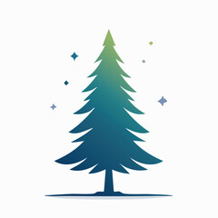 Fototapeta premium Stylized Evergreen Christmas Tree with Gradient Color