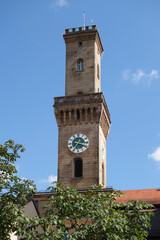 Town Hall Tower, The Landmark of The City, In Fürth, Germany. 